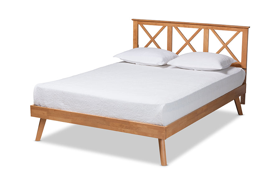 baxton studio galvin modern and contemporary brown finished wood full size platform bed | Modish Furniture Store-2