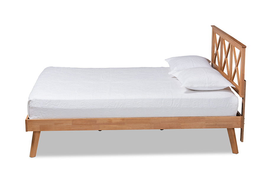 baxton studio galvin modern and contemporary brown finished wood queen size platform bed | Modish Furniture Store-3
