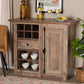 Baxton Studio Albert Modern and Contemporary Farmhouse Rustic Oak Brown Finished Wood 1-Door Dining Room Sideboard Buffet | Modishstore | Sideboards