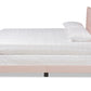 Baxton Studio Caprice Modern and Contemporary Glam Light Pink Velvet Fabric Upholstered Queen Size Panel Bed | Beds | Modishstore - 6