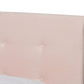 Baxton Studio Caprice Modern and Contemporary Glam Light Pink Velvet Fabric Upholstered Queen Size Panel Bed | Beds | Modishstore - 5