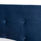 Baxton Studio Caprice Modern and Contemporary Glam Navy Blue Velvet Fabric Upholstered Twin Size Panel Bed | Beds | Modishstore - 3