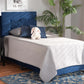 Baxton Studio Caprice Modern and Contemporary Glam Navy Blue Velvet Fabric Upholstered Twin Size Panel Bed | Beds | Modishstore