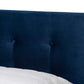Baxton Studio Caprice Modern and Contemporary Glam Navy Blue Velvet Fabric Upholstered Queen Size Panel Bed | Beds | Modishstore - 3