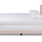 Baxton Studio Benjen Modern and Contemporary Glam Light Pink Velvet Fabric Upholstered Full Size Panel Bed | Beds | Modishstore - 2