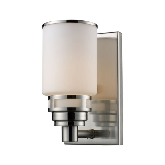 Bryant 1-Light Vanity Lamp in Satin Nickel with Opal White Glass ELK Lighting | Vanity Light | Modishstore