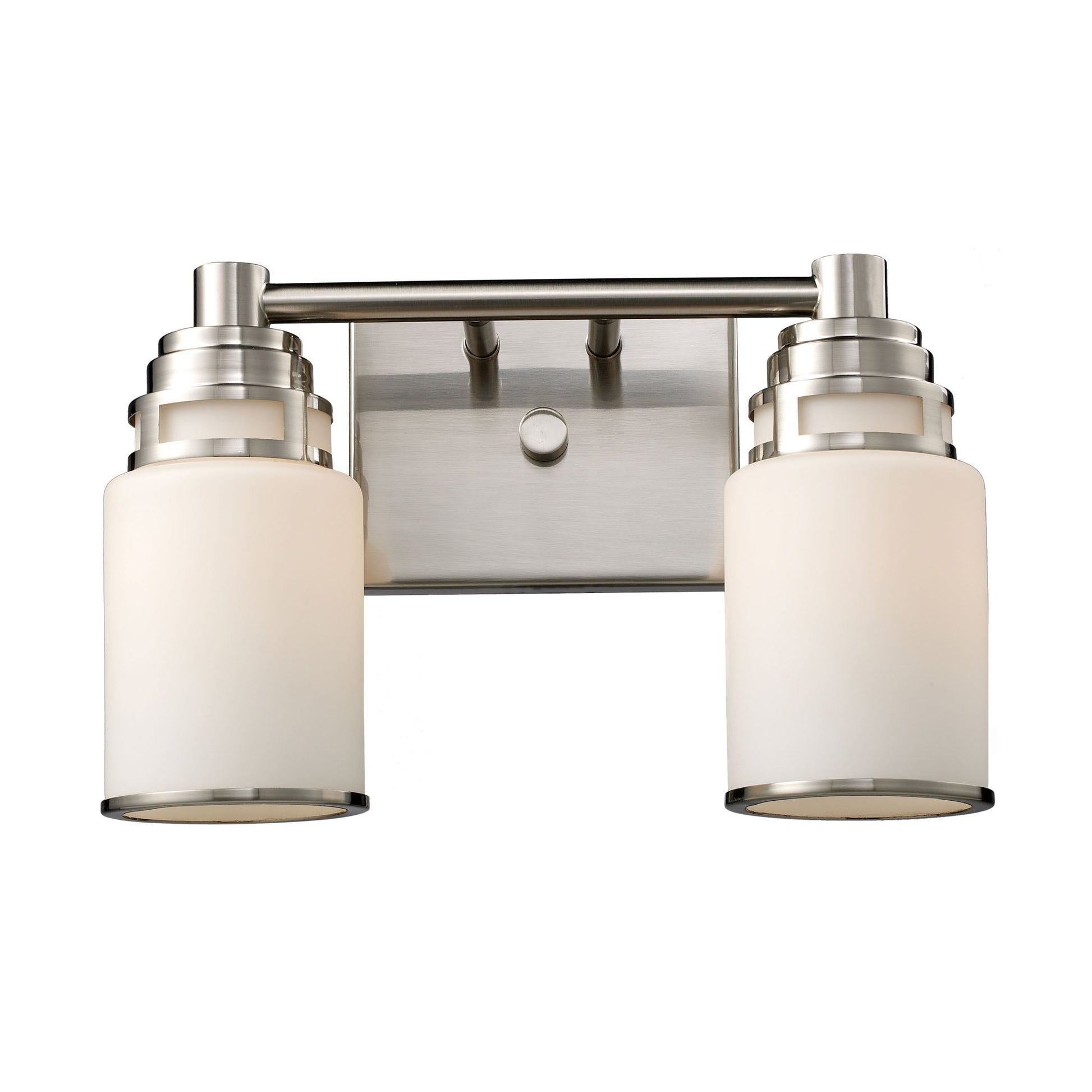 Bryant 2-Light Vanity Lamp in Satin Nickel with Opal White Glass ELK Lighting | Vanity Light | Modishstore