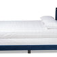 Baxton Studio Benjen Modern and Contemporary Glam Navy Blue Velvet Fabric Upholstered Full Size Panel Bed | Beds | Modishstore - 2