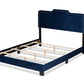 Baxton Studio Benjen Modern and Contemporary Glam Navy Blue Velvet Fabric Upholstered Full Size Panel Bed | Beds | Modishstore - 6