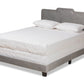 Baxton Studio Benjen Modern and Contemporary Glam Grey Velvet Fabric Upholstered Queen Size Panel Bed | Beds | Modishstore - 3