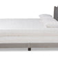 Baxton Studio Benjen Modern and Contemporary Glam Grey Velvet Fabric Upholstered Queen Size Panel Bed | Beds | Modishstore - 6