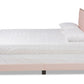 Baxton Studio Tamira Modern and Contemporary Glam Light Pink Velvet Fabric Upholstered Full Size Panel Bed | Beds | Modishstore - 2