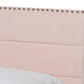 Baxton Studio Tamira Modern and Contemporary Glam Light Pink Velvet Fabric Upholstered Full Size Panel Bed | Beds | Modishstore - 3