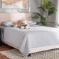 baxton studio tamira modern and contemporary glam light pink velvet fabric upholstered queen size panel bed | Modish Furniture Store-2