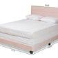 Baxton Studio Tamira Modern and Contemporary Glam Light Pink Velvet Fabric Upholstered Full Size Panel Bed | Beds | Modishstore - 5