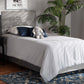 Baxton Studio Tamira Modern and Contemporary Glam Grey Velvet Fabric Upholstered Twin Size Panel Bed | Modishstore | Beds