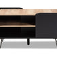 baxton studio lilith modern and contemporary two tone black and oak brown finished wood and metal 3 tier coffee table | Modish Furniture Store-3