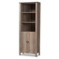 baxton studio derek modern and contemporary transitional natural oak finished wood 2 door bookcase | Modish Furniture Store-2