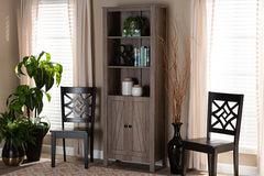 Baxton Studio Derek Modern and Contemporary Transitional Natural Oak Finished Wood 2-Door Bookcase