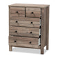 baxton studio derek modern and contemporary transitional natural oak finished wood 5 drawer chest | Modish Furniture Store-3