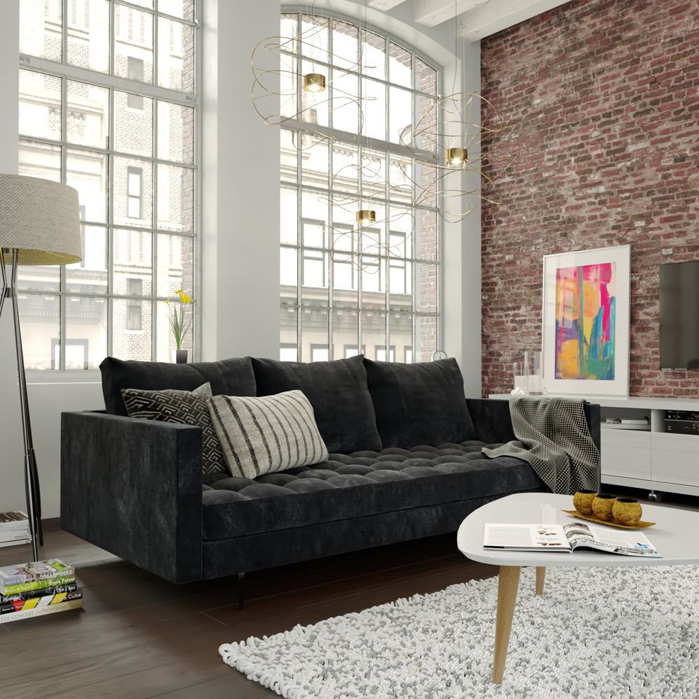 Manhattan Comfort  Granville 3-Seat Tweed Sofa | Sofas | Modishstore-10