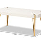 Baxton Studio Kassa Contemporary Glam and Luxe Brushed Gold Metal and White Finished Wood Coffee Table | Coffee Tables | Modishstore - 7