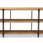 Baxton Studio Tarah Modern Rustic and Industrial Natural Brown Finished Wood and Black Finished Metal Console Table | Console Tables | Modishstore - 6