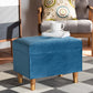 Baxton Studio Elias Modern and Contemporary Sky Blue Velvet Fabric Upholstered and Oak Brown Finished Wood Storage Ottoman | Ottomans | Modishstore - 2
