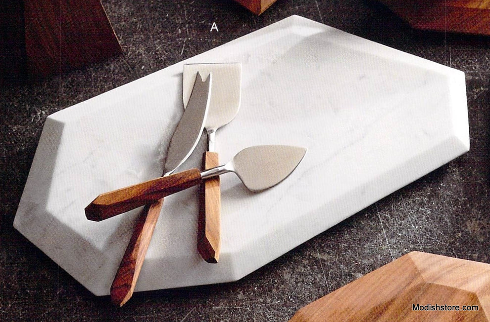 Roost Faceted Marble Serving Boards