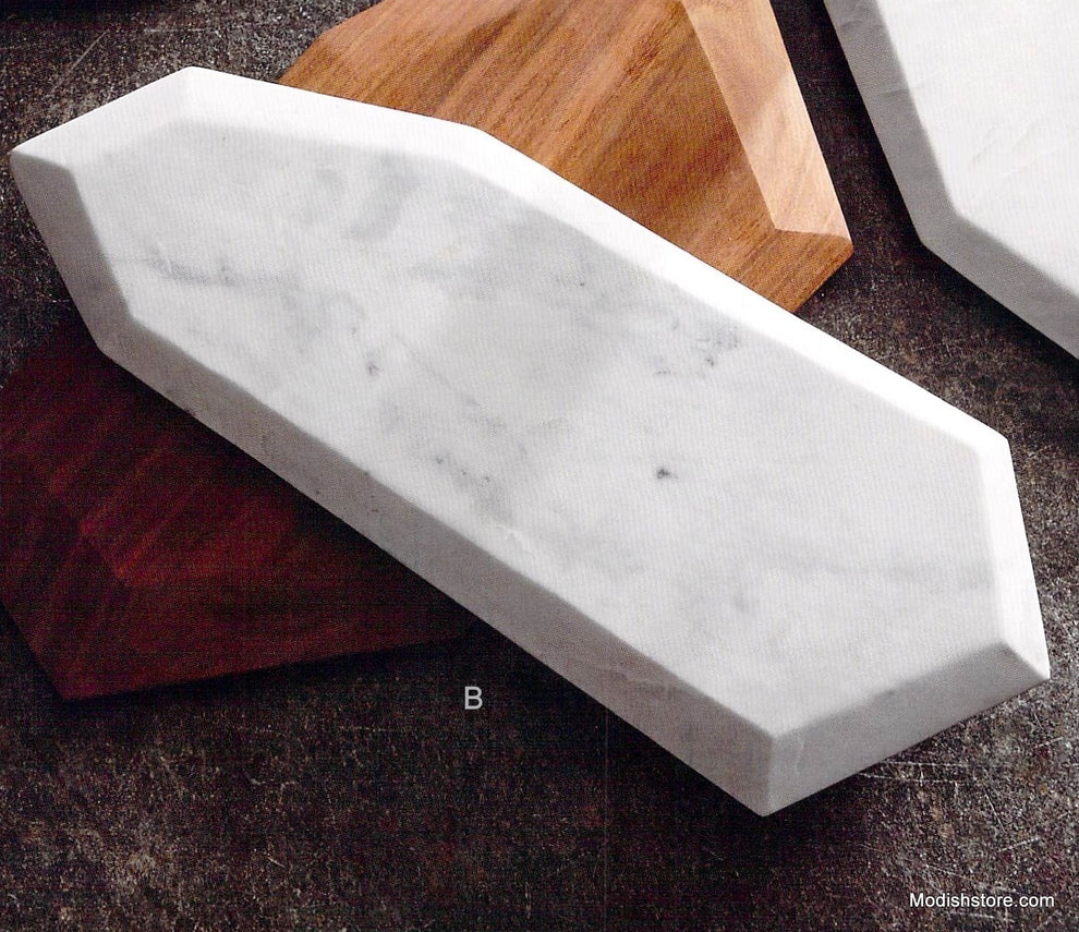 Roost Faceted Marble Serving Boards