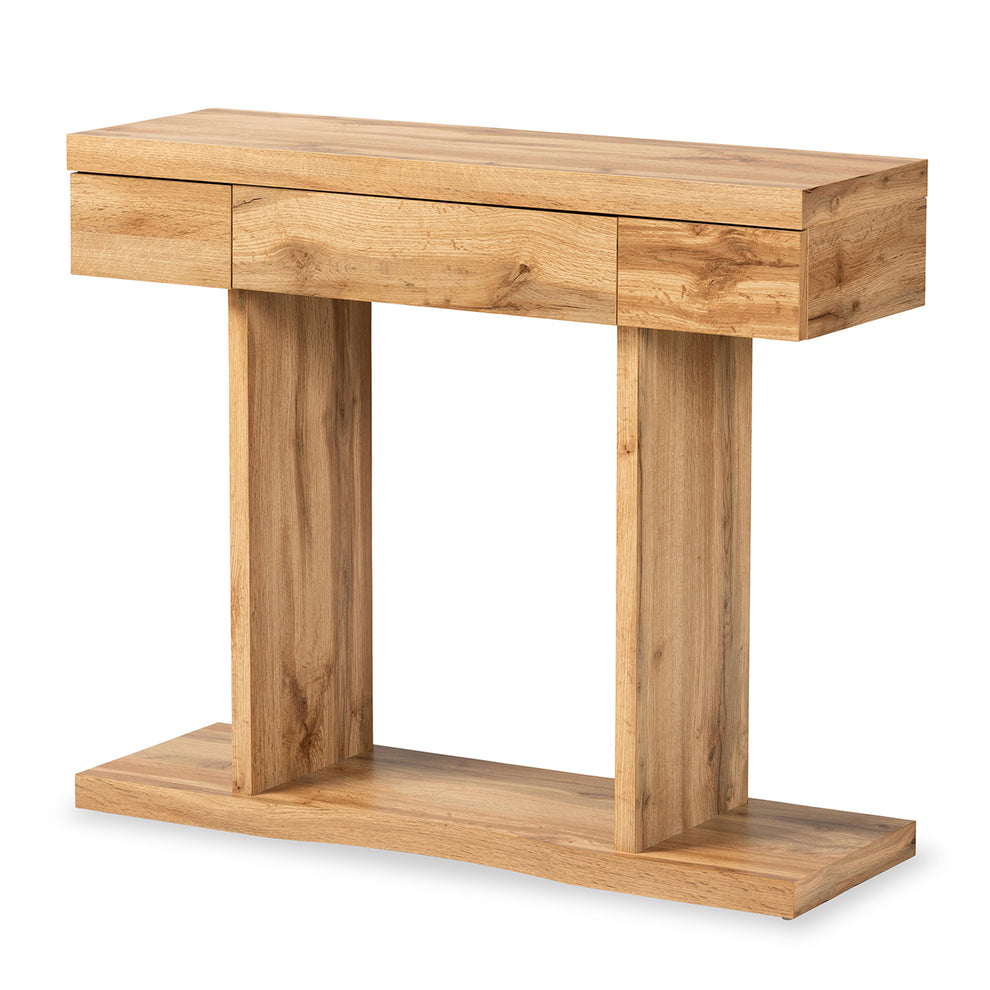 Baxton Studio Otis Modern and Contemporary Oak Brown Finished Wood 3-Drawer Console Table | Console Tables | Modishstore - 2