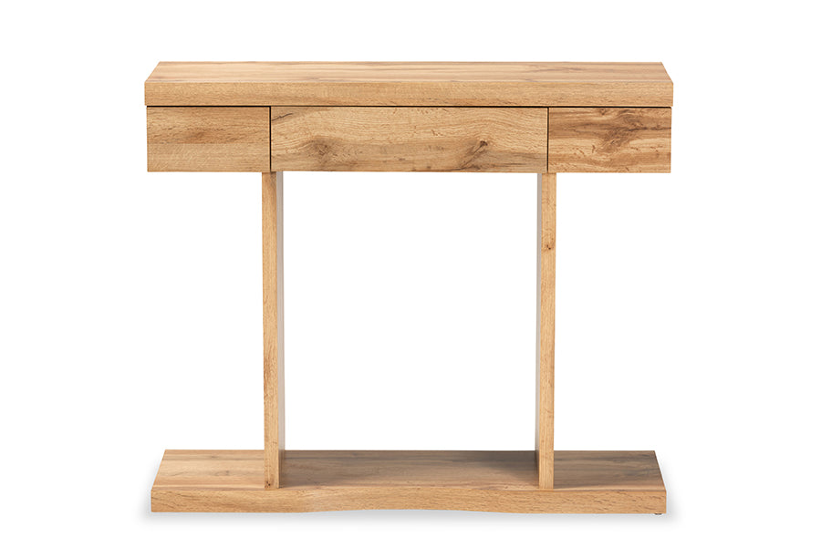 Baxton Studio Otis Modern and Contemporary Oak Brown Finished Wood 3-Drawer Console Table | Console Tables | Modishstore - 7