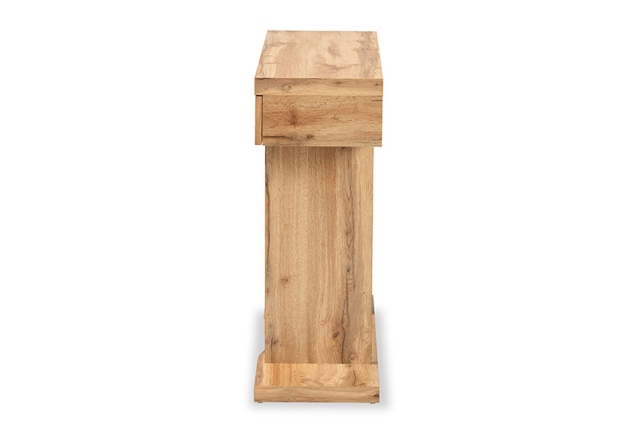 Baxton Studio Otis Modern and Contemporary Oak Brown Finished Wood 3-Drawer Console Table | Console Tables | Modishstore - 6