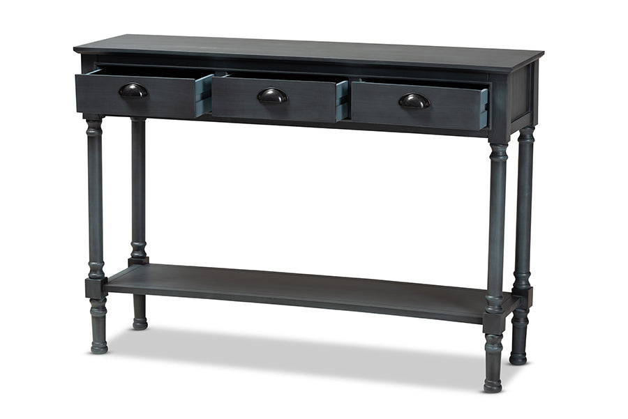 Baxton Studio Garvey French Provincial Grey Finished Wood 3-Drawer Entryway Console Table | Console Tables | Modishstore - 8