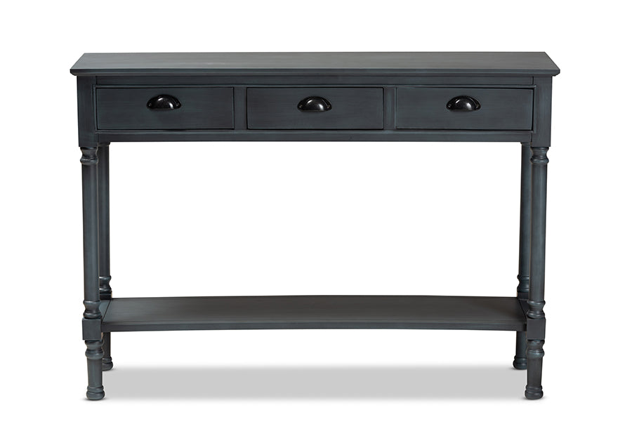 Baxton Studio Garvey French Provincial Grey Finished Wood 3-Drawer Entryway Console Table | Console Tables | Modishstore - 7