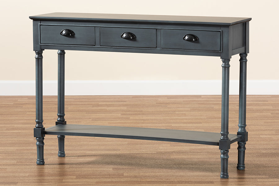Baxton Studio Garvey French Provincial Grey Finished Wood 3-Drawer Entryway Console Table | Console Tables | Modishstore - 3