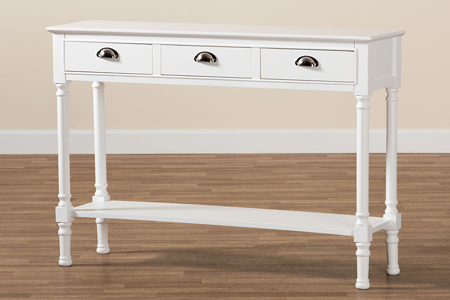 Baxton Studio Garvey French Provincial Grey Finished Wood 3-Drawer Entryway Console Table | Console Tables | Modishstore - 11