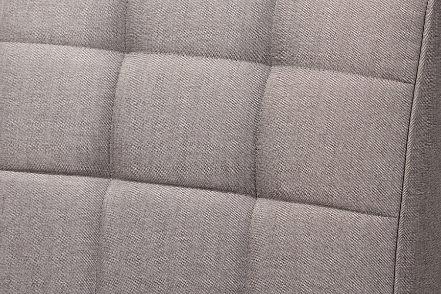 Baxton Studio Sanford Mid-Century Modern Grey Fabric Upholstered and Walnut Brown Finished Wood 5-Piece Dining Nook Set | Dining Sets | Modishstore - 6