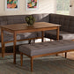 Baxton Studio Sanford Mid-Century Modern Grey Fabric Upholstered and Walnut Brown Finished Wood 4-Piece Dining Nook Set | Dining Sets | Modishstore