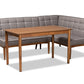 baxton studio sanford mid century modern grey fabric upholstered and walnut brown finished wood 3 piece dining nook set | Modish Furniture Store-2