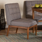 Baxton Studio Sanford Mid-Century Modern Grey Fabric Upholstered and Walnut Brown Finished Wood Dining Chair | Modishstore | Dining Chairs