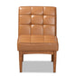 Baxton Studio Sanford Mid-Century Modern Tan Faux Leather Upholstered and Walnut Brown Finished Wood Dining Chair | Modishstore | Dining Chairs - 3