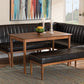 Baxton Studio Daymond Mid-Century Modern Dark Brown Faux Leather Upholstered and Walnut Brown Finished Wood 4-Piece Dining Nook Set | Dining Sets | Modishstore