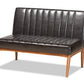 Baxton Studio Daymond Mid-Century Modern Dark Brown Faux Leather Upholstered and Walnut Brown Finished Wood 3-Piece Dining Nook Set | Dining Sets | Modishstore - 5