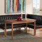 Baxton Studio Daymond Mid-Century Modern Dark Brown Faux Leather Upholstered and Walnut Brown Finished Wood 3-Piece Dining Nook Set | Dining Sets | Modishstore