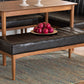Baxton Studio Daymond Mid-Century Modern Dark Brown Faux Leather Upholstered and Walnut Brown Finished Wood Dining Bench | Modishstore | Stools & Benches