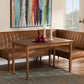 Baxton Studio Daymond Mid-Century Modern Tan Faux Leather Upholstered and Walnut Brown Finished Wood 3-Piece Dining Nook Set | Dining Sets | Modishstore