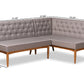 Baxton Studio Riordan Mid-Century Modern Grey Fabric Upholstered and Walnut Brown Finished Wood 2-Piece Dining Nook Banquette Set | Dining Sets | Modishstore - 7