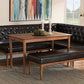 Baxton Studio Riordan Mid-Century Modern Dark Brown Faux Leather Upholstered and Walnut Brown Finished Wood 4-Piece Dining Nook Set | Modishstore | Dining Sets