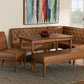 Baxton Studio Riordan Mid-Century Modern Tan Faux Leather Upholstered and Walnut Brown Finished Wood 5-Piece Dining Nook Set | Dining Sets | Modishstore